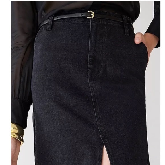 NWT J. Crew Denim Maxi Skirt In Washed Black Size 27 - Picture 5 of 16